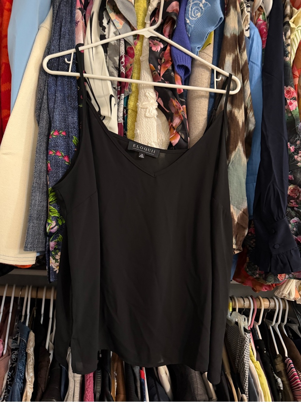 Eloquii Black V-Neck Sleeveless Camisole 20